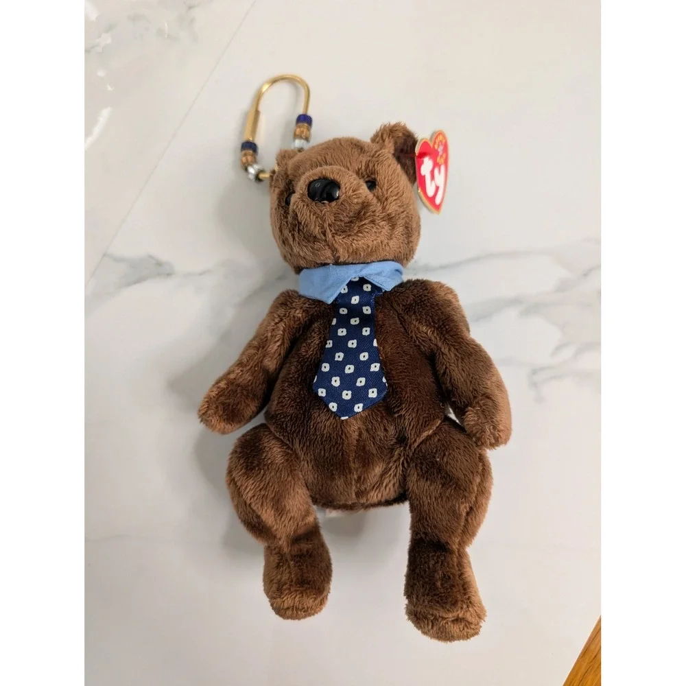 Ty Beanie Baby Hero Bear Upcycled Purse Charm Handcrafted Bag Accessory Brown